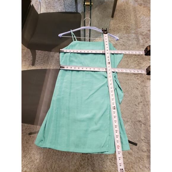 Nine West Shift Dress Women's L Teal Lined Side Tie Sleeveless Adjustable Straps - Picture 8 of 15